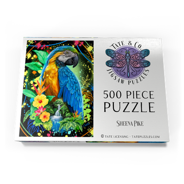 Darstellung des Puzzle Motivs Blue Macaw Animal Spirit - Sheena Pike 500 Puzzle Schachtel Ansicht3