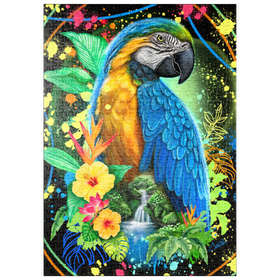 Darstellung des Puzzle-Motivs Blauer Ara Tiergeist - Sheena Pike – Puzzleteile: 500