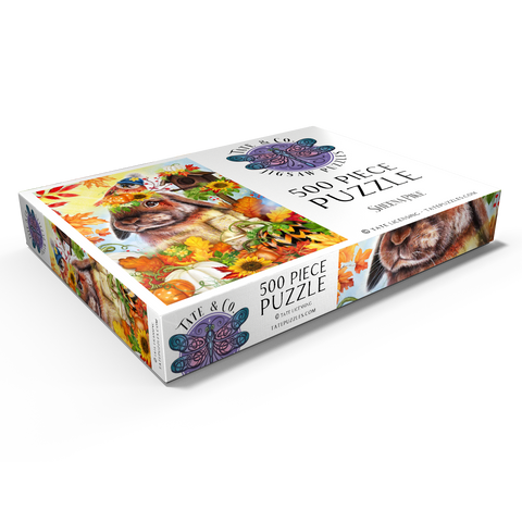 Darstellung des Puzzle Motivs Herbstgrüße Hase - Sheena Pike Autumn Greetings Bunny - Sheena Pike 500 Puzzle Schachtel Ansicht1