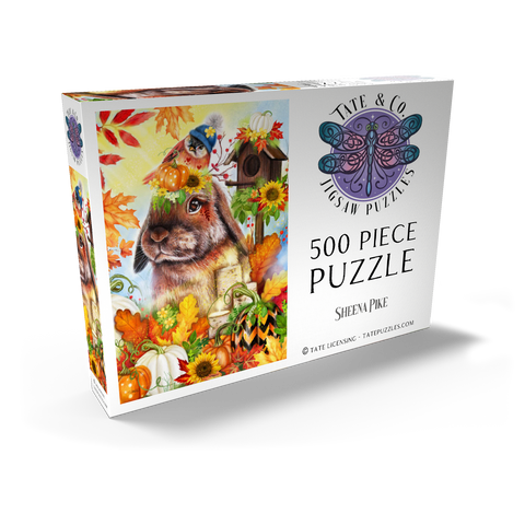 Darstellung des Puzzle Motivs Herbstgrüße Hase - Sheena Pike Autumn Greetings Bunny - Sheena Pike 500 Puzzle Schachtel Ansicht2