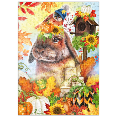 Darstellung des Puzzle Motivs Herbstgrüße Hase - Sheena Pike puzzleplate Autumn Greetings Bunny - Sheena Pike 500 Puzzle