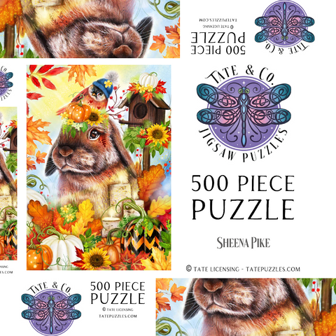 Darstellung des Puzzle Motivs Herbstgrüße Hase - Sheena Pike Autumn Greetings Bunny - Sheena Pike 500 Puzzle Schachtel 3D Modell