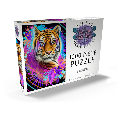 Darstellung des Puzzle Motivs Neon-Tiger-Tiergeist - Sheena Pike Neon Tiger Animal Spirit - Sheena Pike 1000 Puzzle Schachtel Ansicht2