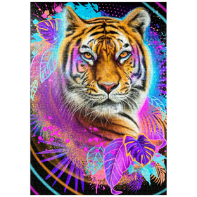Darstellung des Puzzle-Motivs Neon-Tiger-Tiergeist - Sheena Pike – Puzzleteile: 1000