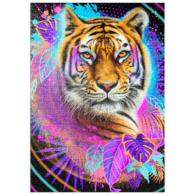 Darstellung des Puzzle Motivs Neon-Tiger-Tiergeist - Sheena Pike - Puzzleteile: 500