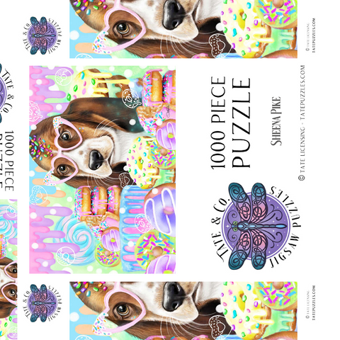 Darstellung des Puzzle Motivs Donut-Süße Hündin - Sheena Pike Donut Sweetie Hound Puppy - Sheena Pike 1000 Puzzle Schachtel 3D Modell