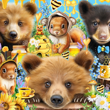 Darstellung des Puzzle Motivs Bees and Honey Bears - Sheena Pike 1000 Puzzle 3D Modell