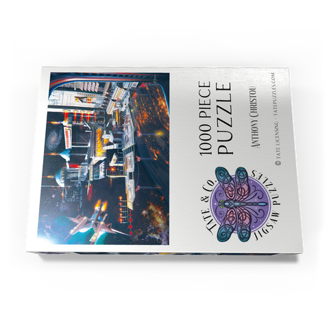 Darstellung des Puzzle Motivs Landebahn der Raumstation - Anthony Christou Space Station Landing Bay - Anthony Christou 1000 Puzzle Schachtel Ansicht3