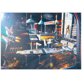 Darstellung des Puzzle Motivs Landebahn der Raumstation - Anthony Christou - Puzzleteile: 1000