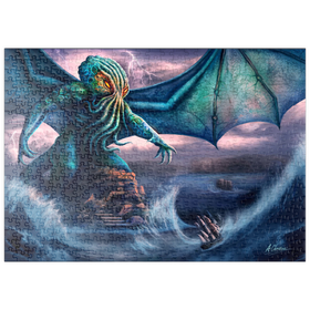 Darstellung des Puzzle-Motivs Cthulhu Lovecraft Horror - Anthony Christou – Puzzleteile: 500