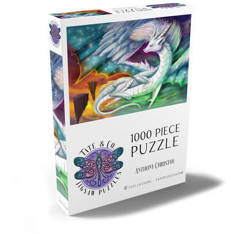Darstellung des Puzzle Motivs Flauschiger süßer Drache - Anthony Christou Furry Cute dragon - Anthony Christou 1000 Puzzle Schachtel Ansicht2