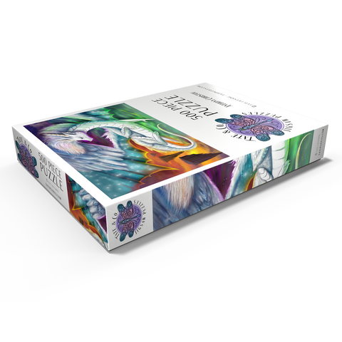 Darstellung des Puzzle Motivs Flauschiger süßer Drache - Anthony Christou Furry Cute dragon - Anthony Christou 500 Puzzle Schachtel Ansicht1