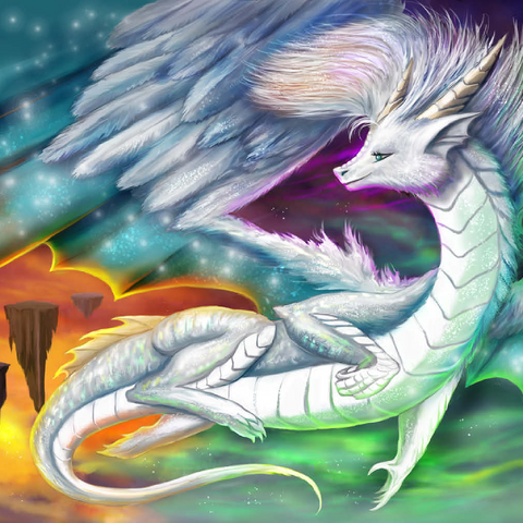 Darstellung des Puzzle Motivs Flauschiger süßer Drache - Anthony Christou Furry Cute dragon - Anthony Christou 500 Puzzle 3D Modell