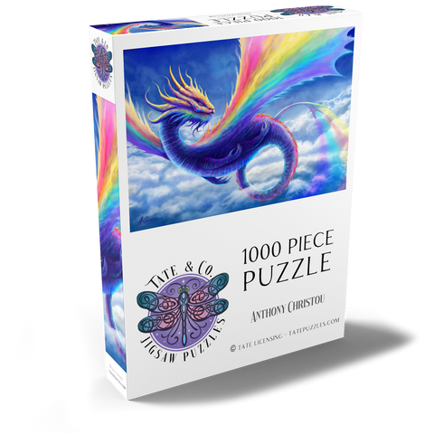 Darstellung des Puzzle Motivs Regenbogendrache - Anthony Christou Rainbow Dragon - Anthony Christou 1000 Puzzle Schachtel Ansicht2