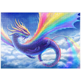 Darstellung des Puzzle Motivs Regenbogendrache - Anthony Christou - Puzzleteile: 1000