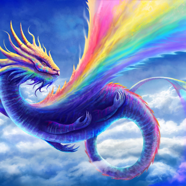 Darstellung des Puzzle Motivs Rainbow Dragon - Anthony Christou 1000 Puzzle 3D Modell