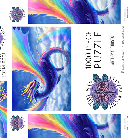 Darstellung des Puzzle Motivs Regenbogendrache - Anthony Christou Rainbow Dragon - Anthony Christou 1000 Puzzle Schachtel 3D Modell