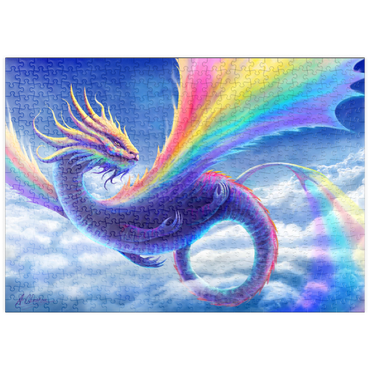 Darstellung des Puzzle Motivs puzzleplate Rainbow Dragon - Anthony Christou 500 Puzzle