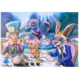 Darstellung des Puzzle Motivs Alice im Wunderland-Teeparty - Anthony Christou - Puzzleteile: 1000