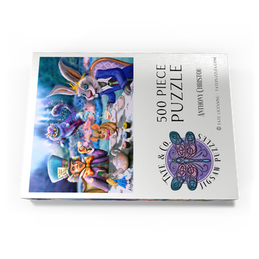 Darstellung des Puzzle Motivs Alice in Wonderland Tea Party - Anthony Christou 500 Puzzle Schachtel Ansicht3