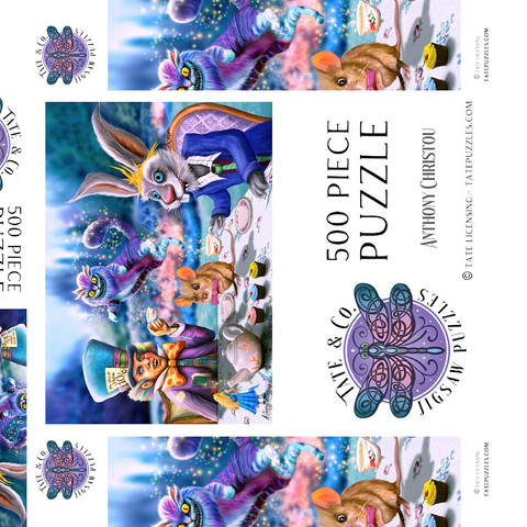 Darstellung des Puzzle Motivs Alice im Wunderland-Teeparty - Anthony Christou Alice in Wonderland Tea Party - Anthony Christou 500 Puzzle Schachtel 3D Modell