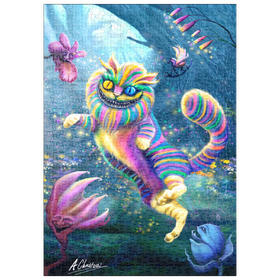 Darstellung des Puzzle Motivs Regenbogen-Cheshire-Katze, Alice im Wunderland - Anthony Christou - Puzzleteile: 500
