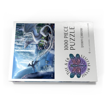 Darstellung des Puzzle Motivs Waterfall dragons  -Anthony Christou 1000 Puzzle Schachtel Ansicht3