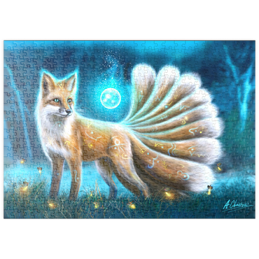 Darstellung des Puzzle Motivs puzzleplate Kitsune Japanese fox -Anthony Christou 500 Puzzle