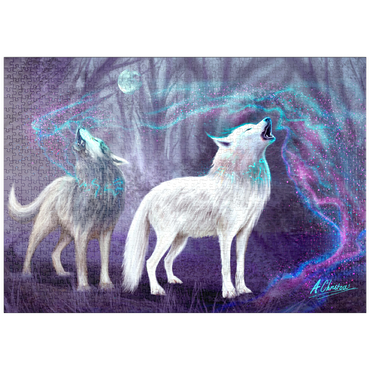 Darstellung des Puzzle Motivs puzzleplate Magical Wolf Howl - Anthony Christou 1000 Puzzle