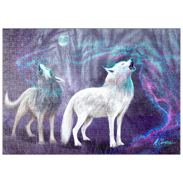 Darstellung des Puzzle Motivs puzzleplate Magical Wolf Howl - Anthony Christou 500 Puzzle