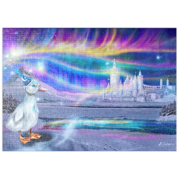 Darstellung des Puzzle Motivs puzzleplate Quacker Jack's Duck Aurora -Anthony Christou 500 Puzzle