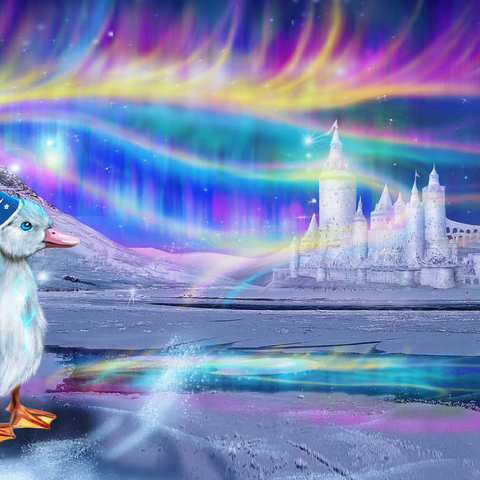 Darstellung des Puzzle Motivs Quacker Jack's Duck Aurora - Anthony Christou Quacker Jack's Duck Aurora -Anthony Christou 500 Puzzle 3D Modell