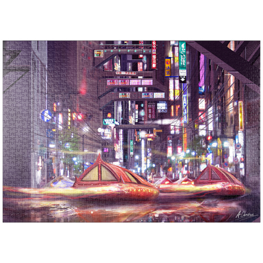 Darstellung des Puzzle Motivs puzzleplate Future Tokyo Cyberpunk - Anthony Christou 1000 Puzzle
