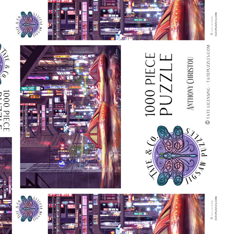 Darstellung des Puzzle Motivs Zukunftsvision von Tokio im Cyberpunk-Stil - Anthony Christou Future Tokyo Cyberpunk - Anthony Christou 1000 Puzzle Schachtel 3D Modell