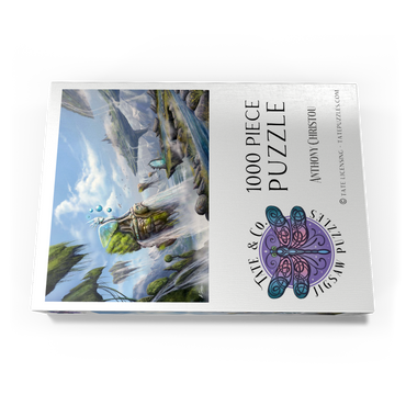 Darstellung des Puzzle Motivs –Waterfalls Dreamscape Argolida Surreal Landscape -Anthony Christou 1000 Puzzle Schachtel Ansicht3