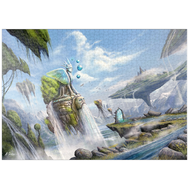Darstellung des Puzzle Motivs puzzleplate –Waterfalls Dreamscape Argolida Surreal Landscape -Anthony Christou 1000 Puzzle