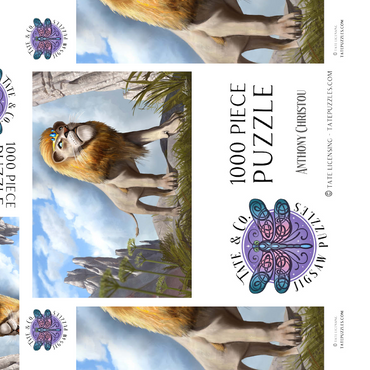 Darstellung des Puzzle Motivs Lions Pride - Anthony Christou 1000 Puzzle Schachtel 3D Modell