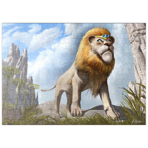 Darstellung des Puzzle Motivs Löwenstolz - Anthony Christou puzzleplate Lions Pride - Anthony Christou 500 Puzzle