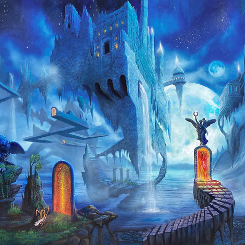 Darstellung des Puzzle Motivs Ozean-Traumlandschaft Nerostrios Landschaft - Anthony Christou Ocean Dreamscape Nerostrios Landscape -Anthony Christou 500 Puzzle 3D Modell