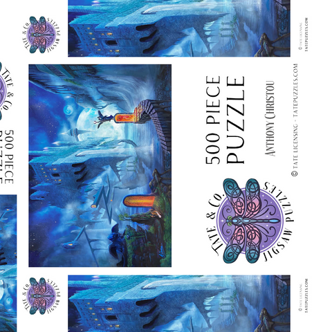 Darstellung des Puzzle Motivs Ozean-Traumlandschaft Nerostrios Landschaft - Anthony Christou Ocean Dreamscape Nerostrios Landscape -Anthony Christou 500 Puzzle Schachtel 3D Modell