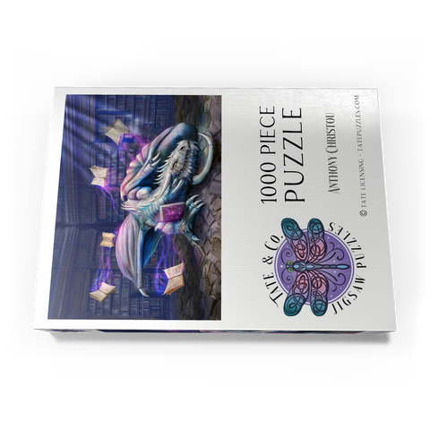 Darstellung des Puzzle Motivs Helios-Bibliothek Drache - Anthony Christou Helios Library Dragon - Anthony Christou 1000 Puzzle Schachtel Ansicht3