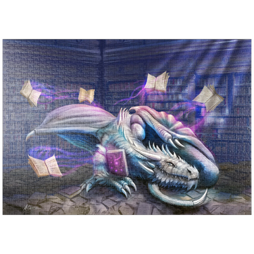 Darstellung des Puzzle Motivs puzzleplate Helios Library Dragon - Anthony Christou 1000 Puzzle