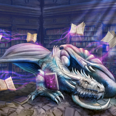 Darstellung des Puzzle Motivs Helios-Bibliothek Drache - Anthony Christou Helios Library Dragon - Anthony Christou 500 Puzzle 3D Modell