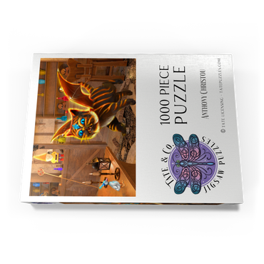 Darstellung des Puzzle Motivs Bixie Cat Dragon - Anthony Christou 1000 Puzzle Schachtel Ansicht3