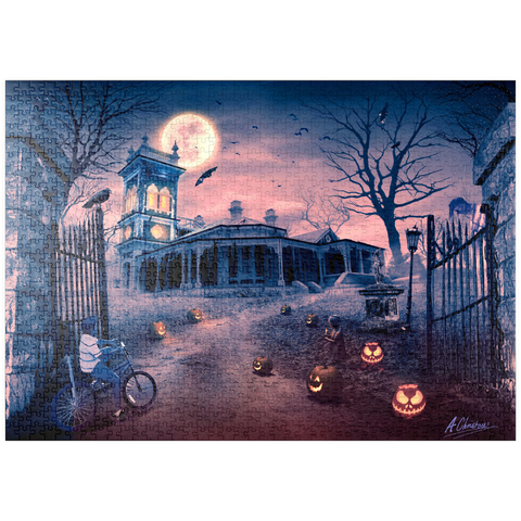 Darstellung des Puzzle Motivs Halloween-Horror-Spukhaus Madness - Anthony Christou puzzleplate Halloween Horror Manor of Madness Haunted House - Anthony Christou 1000 Puzzle