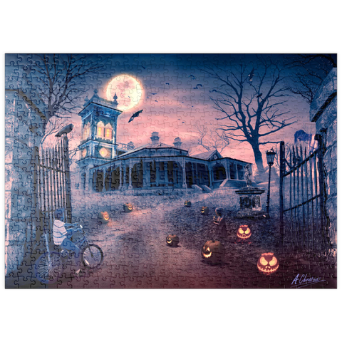 Darstellung des Puzzle Motivs Halloween-Horror-Spukhaus Madness - Anthony Christou puzzleplate Halloween Horror Manor of Madness Haunted House - Anthony Christou 500 Puzzle