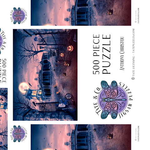 Darstellung des Puzzle Motivs Halloween-Horror-Spukhaus Madness - Anthony Christou Halloween Horror Manor of Madness Haunted House - Anthony Christou 500 Puzzle Schachtel 3D Modell