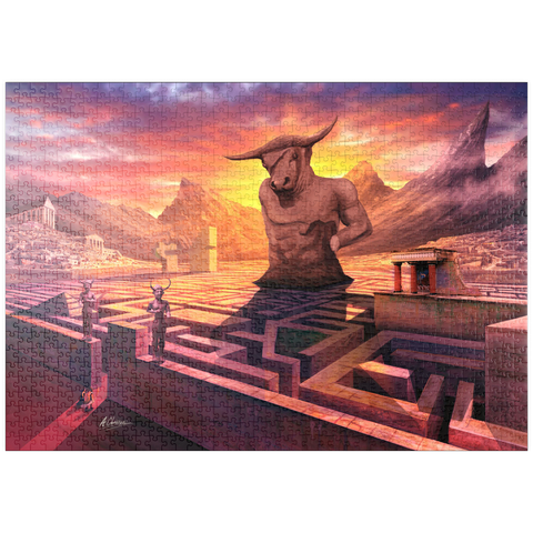 Darstellung des Puzzle Motivs Griechisches Labyrinth von Alithiiria  Mythologie -Anthony Christou puzzleplate Greek Labyrinth of Alithiiria  Mythology -Anthony Christou 1000 Puzzle