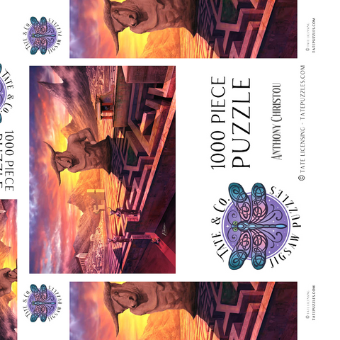 Darstellung des Puzzle Motivs Griechisches Labyrinth von Alithiiria  Mythologie -Anthony Christou Greek Labyrinth of Alithiiria  Mythology -Anthony Christou 1000 Puzzle Schachtel 3D Modell