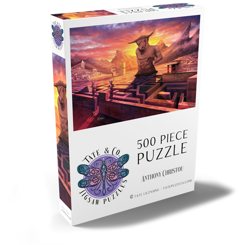 Darstellung des Puzzle Motivs Griechisches Labyrinth von Alithiiria  Mythologie -Anthony Christou Greek Labyrinth of Alithiiria  Mythology -Anthony Christou 500 Puzzle Schachtel Ansicht2